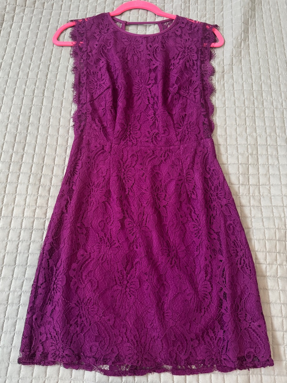 Sleeveless Lace Dress - Plum